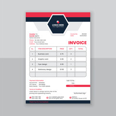 Modern and simple invoice design template.