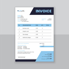 Modern and simple invoice design template.