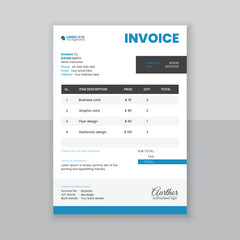 Modern and simple invoice design template.