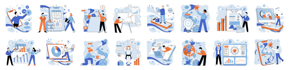 Smart business vector illustration. Challenge yourself to think smart and innovate continuously Efficiency is heartbeat echoing through smart achievements Technology shapes form professionally managed