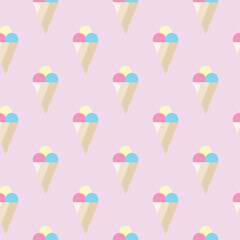 Seamless pattern with ice cream.