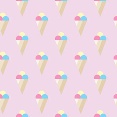 Seamless pattern with ice cream.