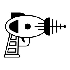 Handy linear icon depicting a space gun 