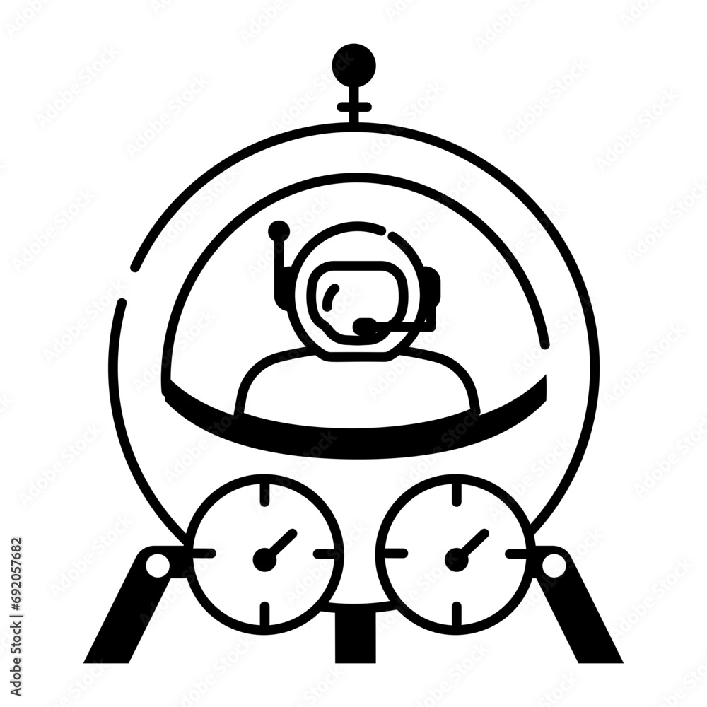 Canvas Prints get this linear icon depicting an astronaut