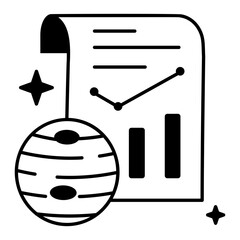 Trendy outline icon depicting planet system 