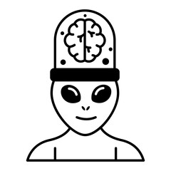 Check out this linear icon of aliens 