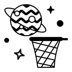 Trendy outline icon depicting planet system 