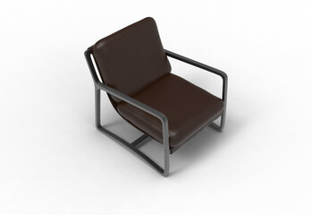 Fototapeta premium leather armchair top view with shadow 3d render