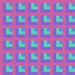 Geometric Quilted Print in Blue Pink and Purple Seamless Tile
