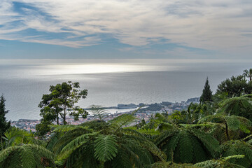 Blick von oben auf die Stadt Funchal, Madeira