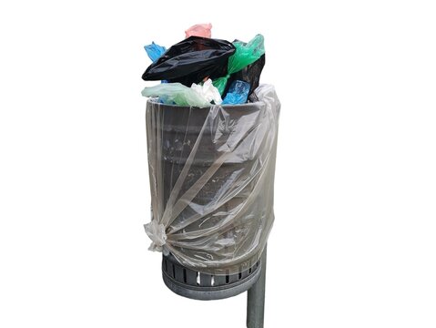 public waste bin with hygienic bags for collecting dog and cat excrement-