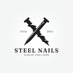 nails steel logo icon symbol vector illustration design