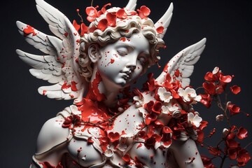 Porcelain statue of cupid