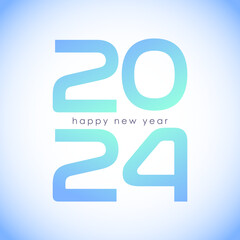the tender gradient effect of Year 2024 New Years Greeting Symbol Logo for digital illustrations