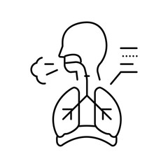 chronic cough disease symptom line icon vector. chronic cough disease symptom sign. isolated contour symbol black illustration