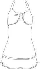 continuous line illustration of women's swimsuit