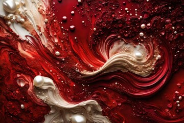 Liquid explosion in aqua and crimson