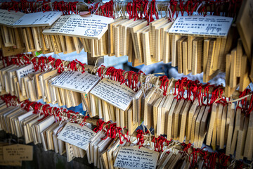ema wooden tablet with prayers and wishes