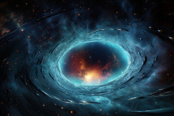 A swirling galaxy in a dark space. Generative Ai