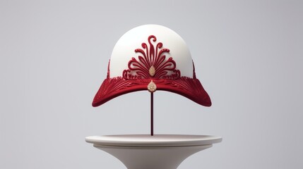 an isolated fancy cap in regal shades, delicately placed against a pristine white background, radiating sophistication and poise.
