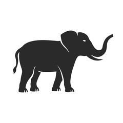 Elephant logo. Elephant silhouette for Emblem design. Simple Elephant icon. Vector illustration