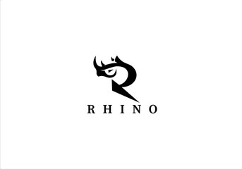 animal, animals, blue, horn, hunting, letter, orange, power, powerpoint, red, rhino, safari, savannah, strength, trophy, wild, rhino r logo, rhino letter. 