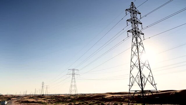 High Voltage Power Grid in Desert