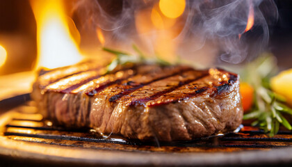 Grilled Steak Meat Macro Shot