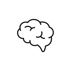 Brain line icon isolated on white background