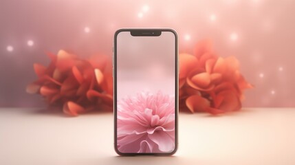 A close-up of a smartphone screen with a flower on it.