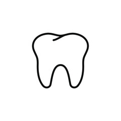 Tooth line icon isolated on white background