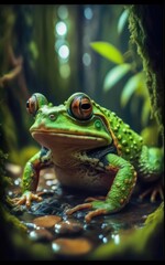 Naklejka premium The frog in the swamp