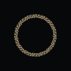 Circular Royal Frame Ornament or Art Deco Badge Emblem Label Illustration