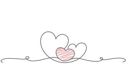 background love art vector doodle continuous line. romantic greeting valentine design