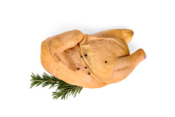Fototapeta premium Smoked half of chicken breast isolated on white background.