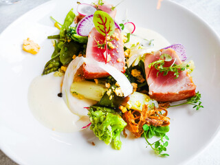 Fine dining cuisine - french dish on the table