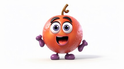 A cheerful big-eyed grape fruit emoji Ai Generative