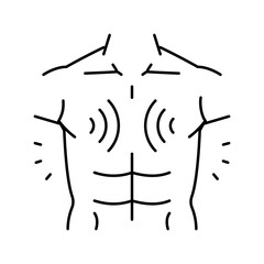 persistent chest pressure disease symptom line icon vector. persistent chest pressure disease symptom sign. isolated contour symbol black illustration