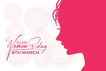  8 march. women's Day greeting card and Happy Women's Day banner design, placard, card, and poster design template with text inscription and standard color,  International Women's Day celebration,