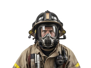 Fire man wearing gaz mask