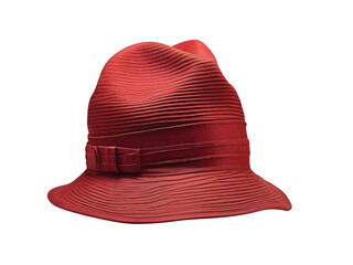 Red hat isolated on white background, new hat design for fashion week
