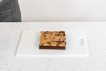 Chocolate fudge with peanut butter swirl