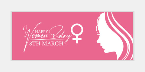  8 march. women's Day greeting card and Happy Women's Day banner design, placard, card, and poster design template with text inscription and standard color, International Women's Day celebration,