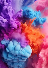 Fototapeta premium Color palette in style of explosion of colors, wallpaper color palette. Generative Ai.