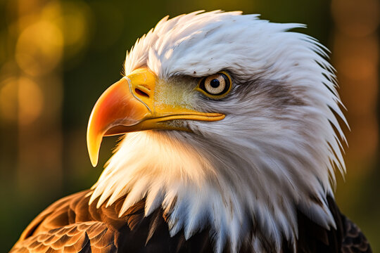 Generative AI image of Majestic Bald Eagle Close-up