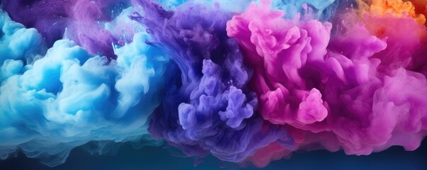 Naklejka premium Color palette in style of explosion of colors, wallpaper color palette, banner panorama. Generative Ai.