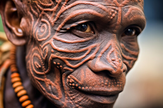 Expressive Tribal Face Carvings Generative AI