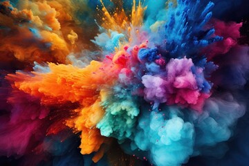 Fototapeta na wymiar Color palette in style of explosion of colors, wallpaper color palette. Generative Ai.