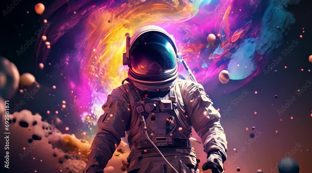 Canvas Prints beautiful animation of an astronaut in space