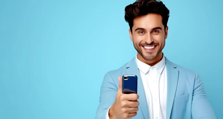 Happy Laughing Young Man Talking on Mobile Phone.